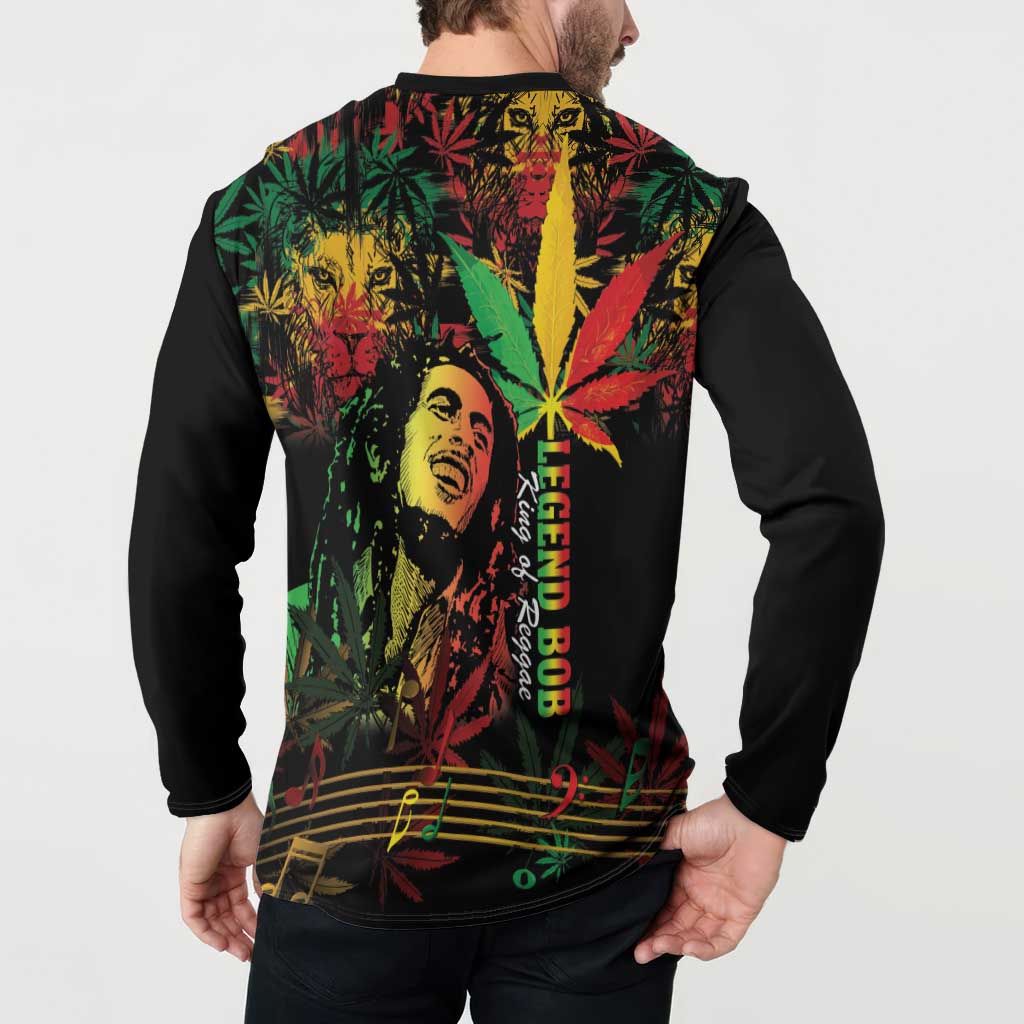 King Of Reggae Legend Bob Button Sweatshirt Rasta Cannabis - Wonder Print Shop