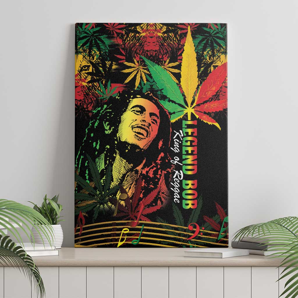 King Of Reggae Legend Bob Canvas Wall Art Rasta Cannabis - Wonder Print Shop