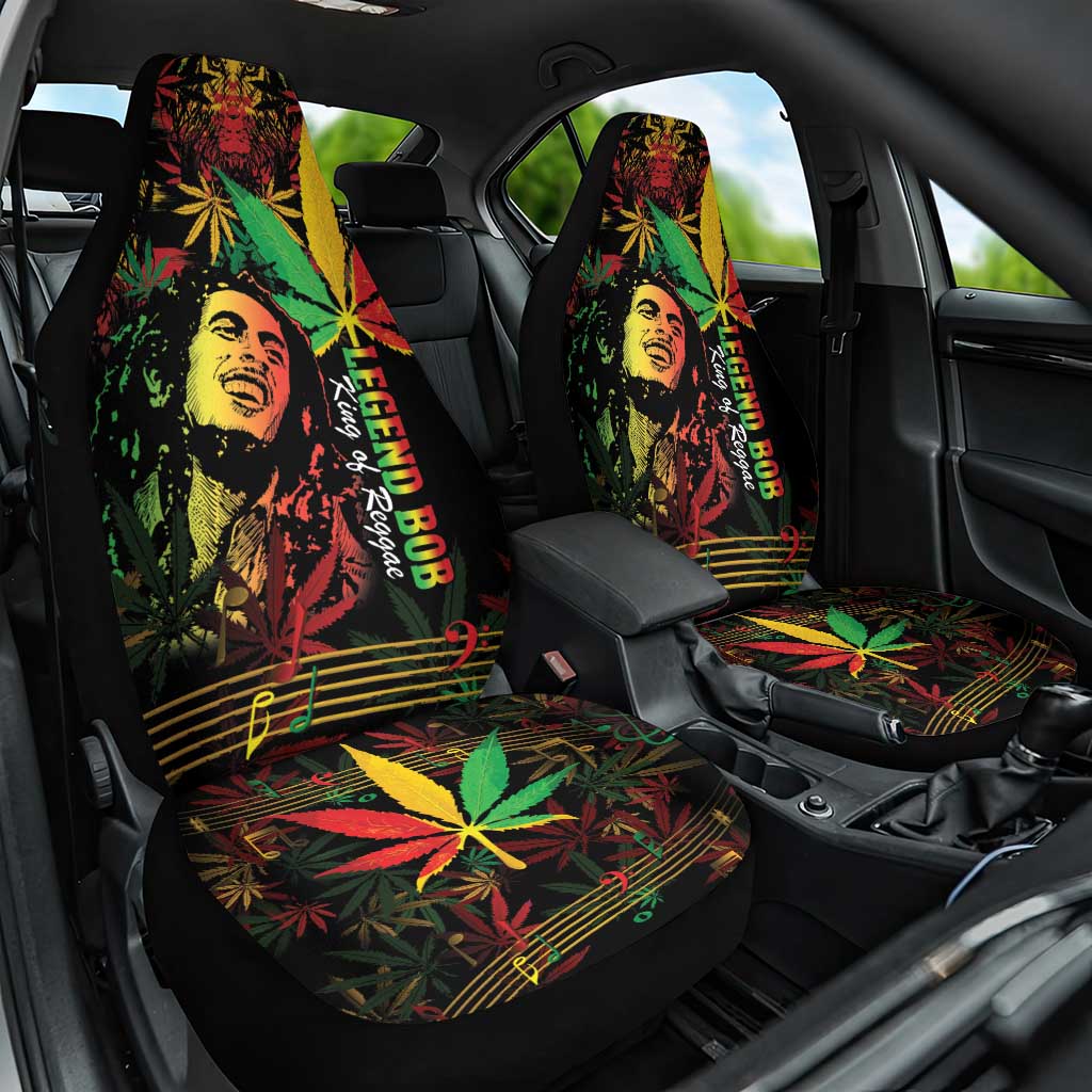 King Of Reggae Legend Bob Car Seat Cover Rasta Cannabis - Wonder Print Shop