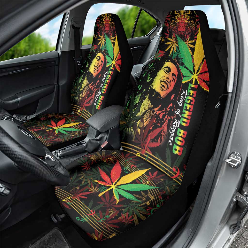 King Of Reggae Legend Bob Car Seat Cover Rasta Cannabis - Wonder Print Shop