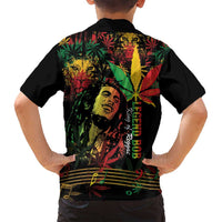 King Of Reggae Legend Bob Family Matching Long Sleeve Bodycon Dress and Hawaiian Shirt Rasta Cannabis - Wonder Print Shop