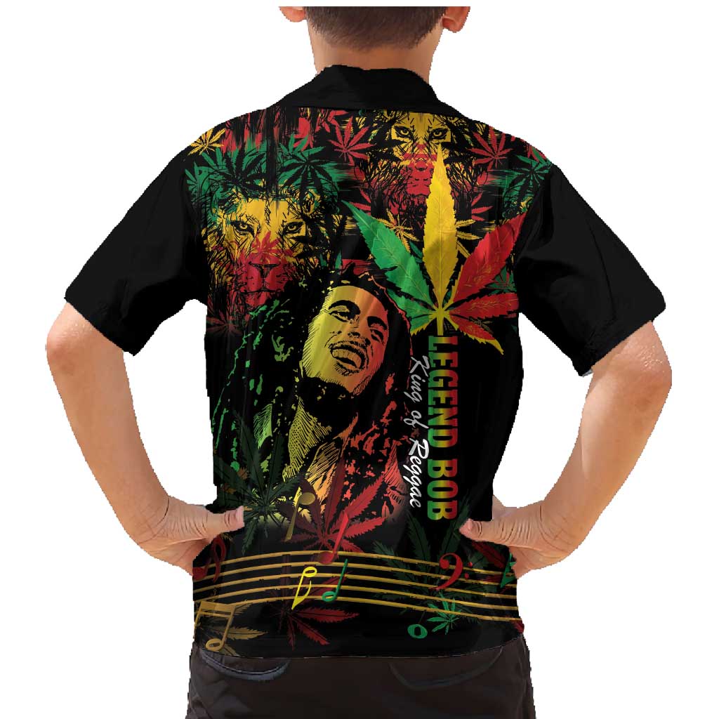 King Of Reggae Legend Bob Family Matching Mermaid Dress and Hawaiian Shirt Rasta Cannabis - Wonder Print Shop