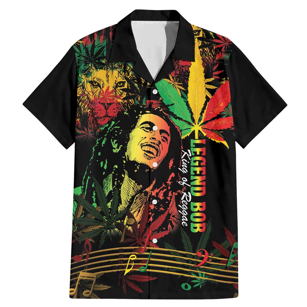 King Of Reggae Legend Bob Family Matching Mermaid Dress and Hawaiian Shirt Rasta Cannabis - Wonder Print Shop
