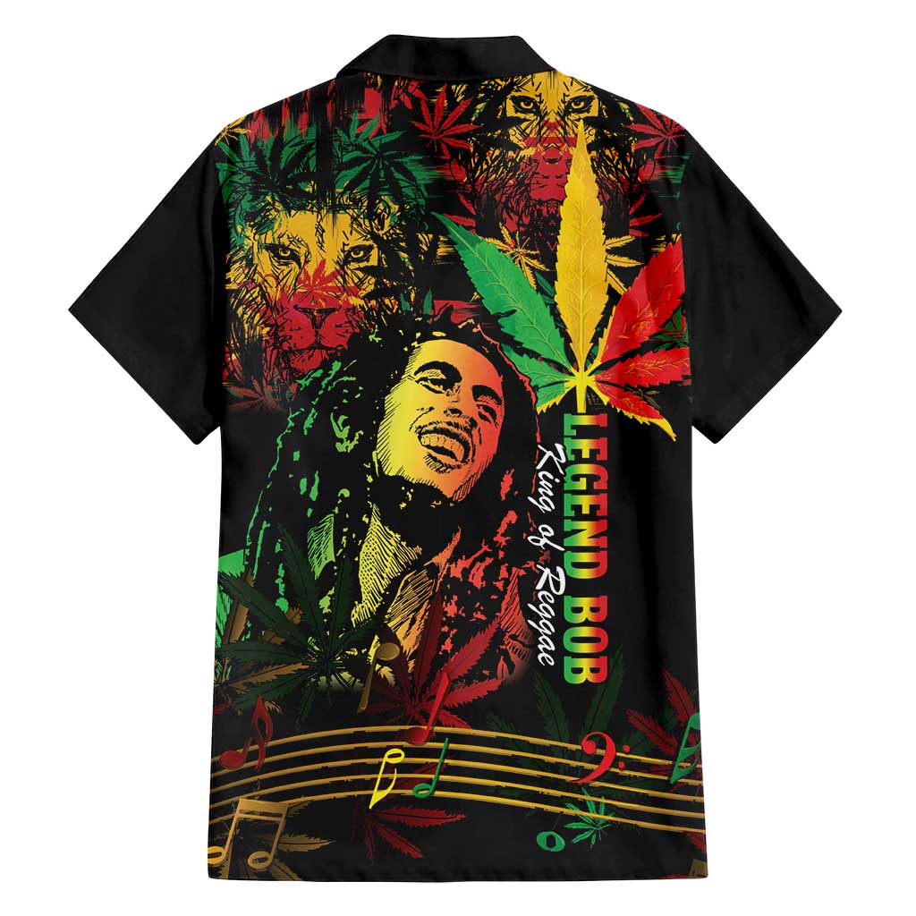 King Of Reggae Legend Bob Family Matching Off Shoulder Maxi Dress and Hawaiian Shirt Rasta Cannabis - Wonder Print Shop