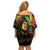 King Of Reggae Legend Bob Family Matching Off Shoulder Short Dress and Hawaiian Shirt Rasta Cannabis - Wonder Print Shop