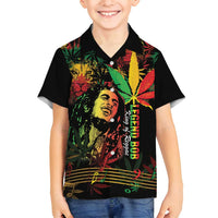 King Of Reggae Legend Bob Family Matching Summer Maxi Dress and Hawaiian Shirt Rasta Cannabis - Wonder Print Shop