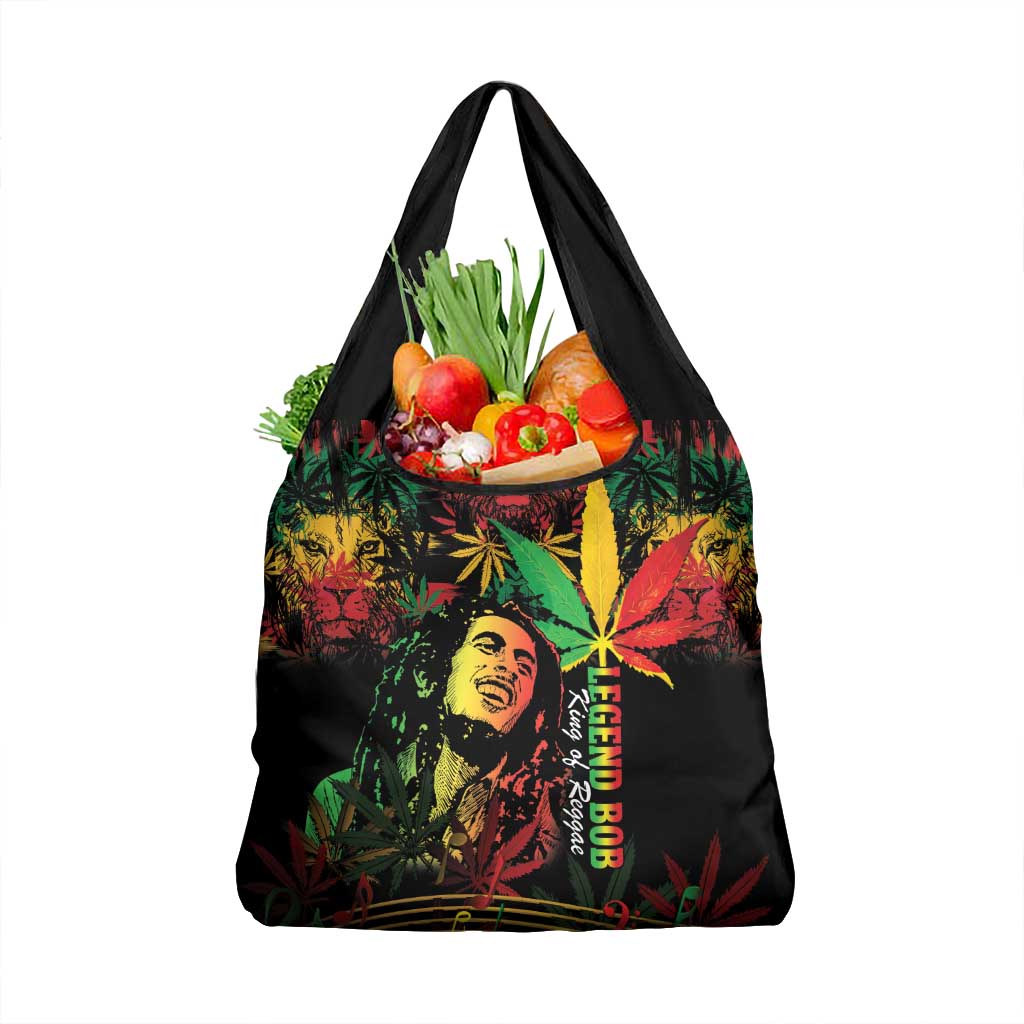 King Of Reggae Legend Bob Grocery Bag Rasta Cannabis - Wonder Print Shop