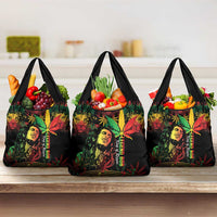 King Of Reggae Legend Bob Grocery Bag Rasta Cannabis - Wonder Print Shop