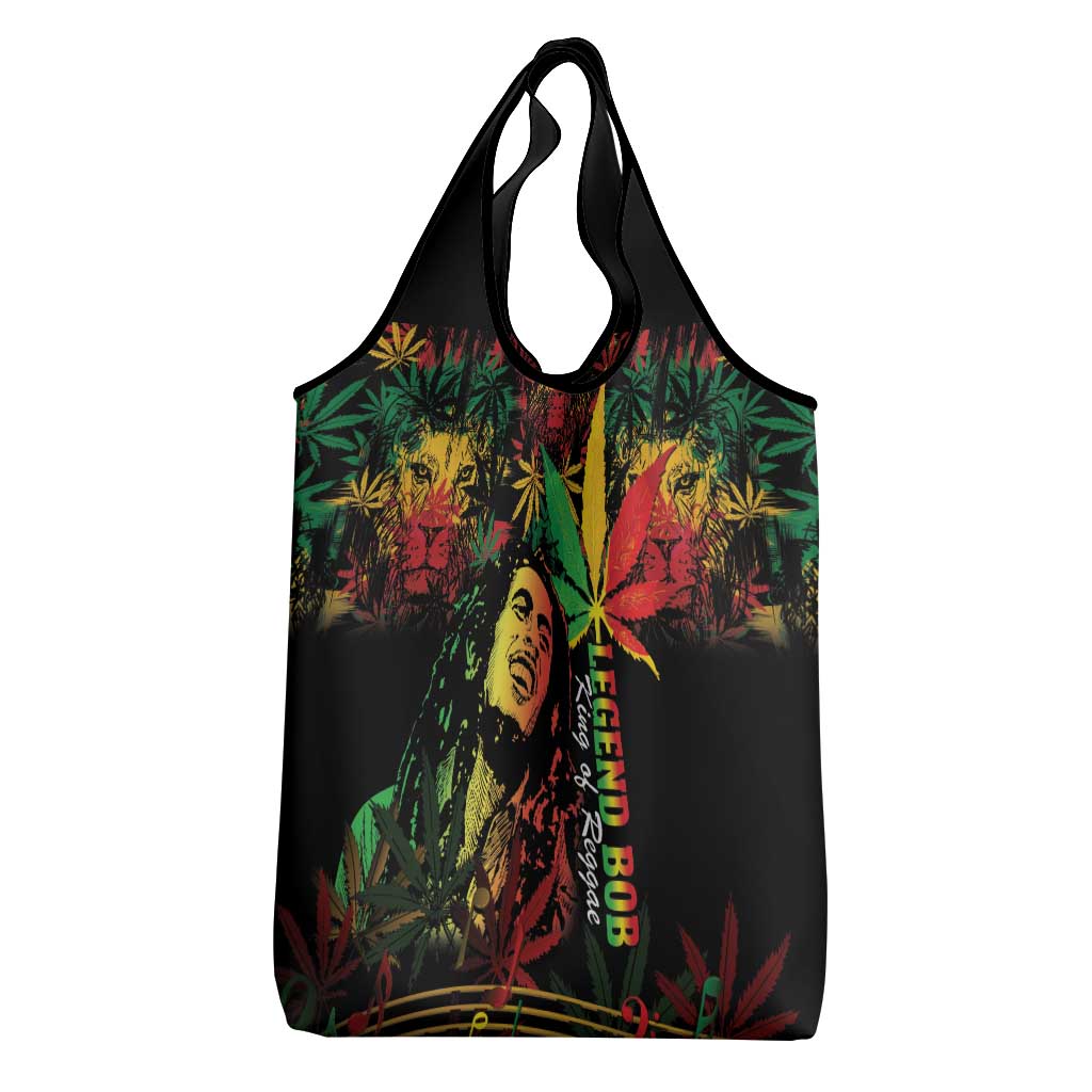 King Of Reggae Legend Bob Grocery Bag Rasta Cannabis - Wonder Print Shop