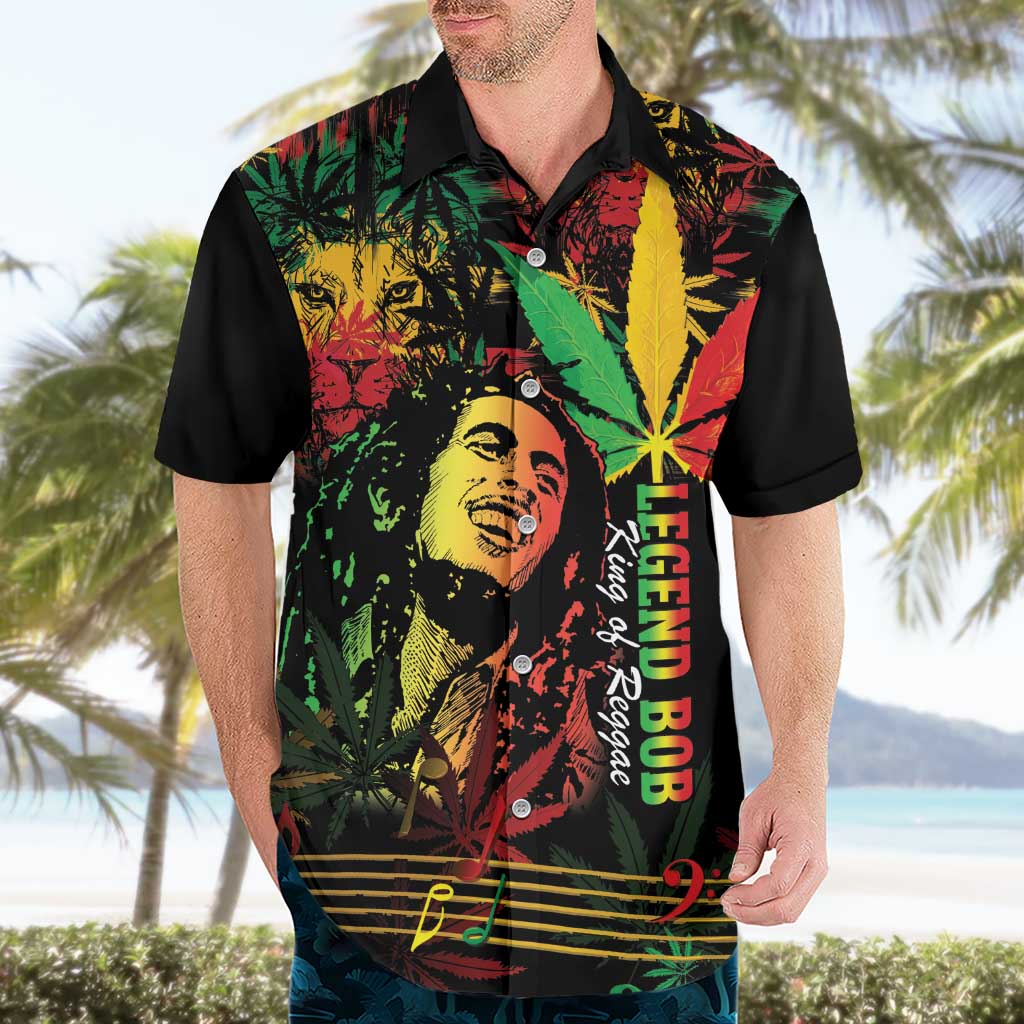 King Of Reggae Legend Bob Hawaiian Shirt Rasta Cannabis - Wonder Print Shop