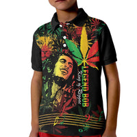 King Of Reggae Legend Bob Kid Polo Shirt Rasta Cannabis - Wonder Print Shop