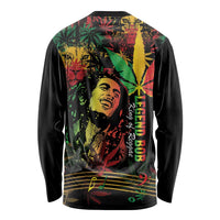 King Of Reggae Legend Bob Long Sleeve Shirt Rasta Cannabis - Wonder Print Shop