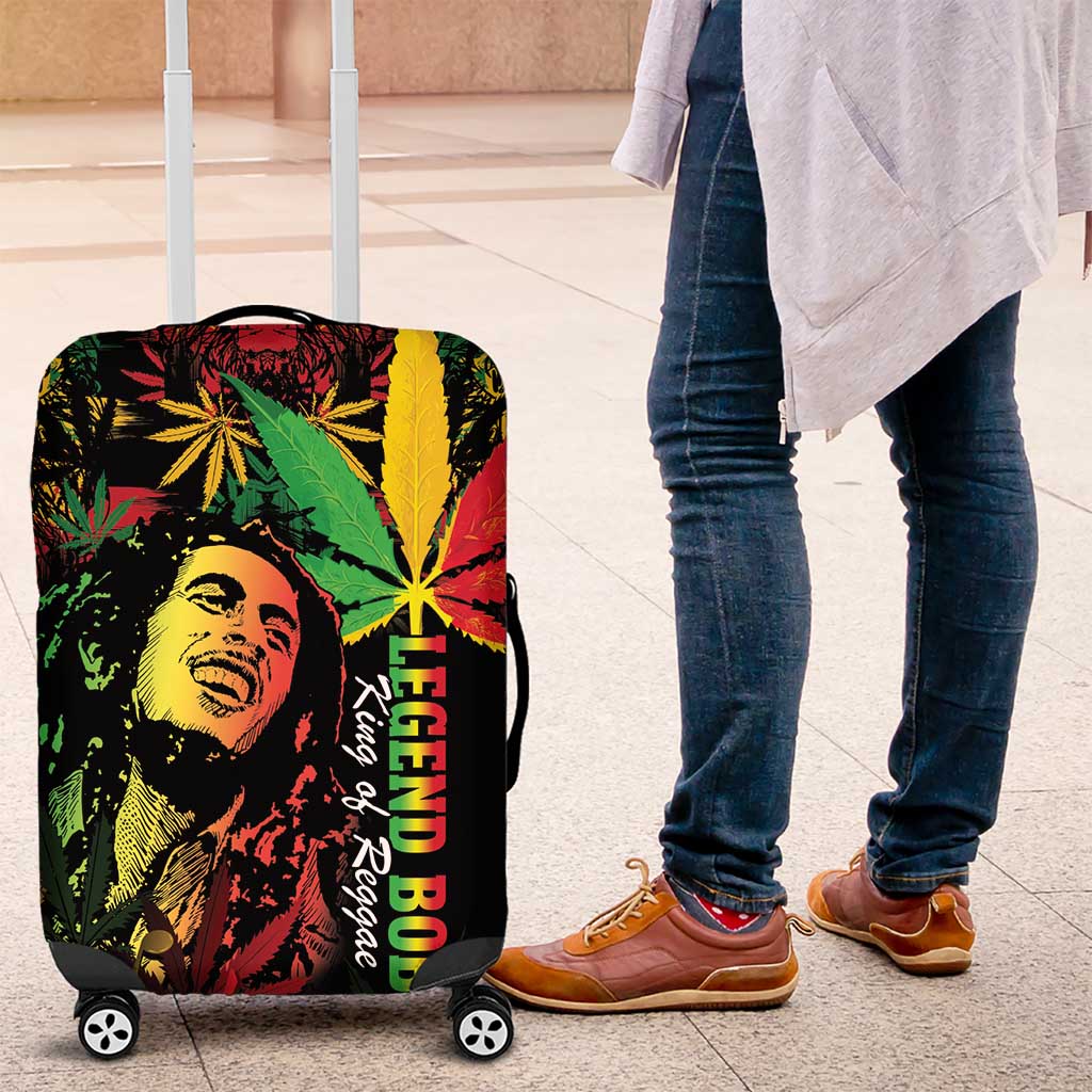 King Of Reggae Legend Bob Luggage Cover Rasta Cannabis - Wonder Print Shop