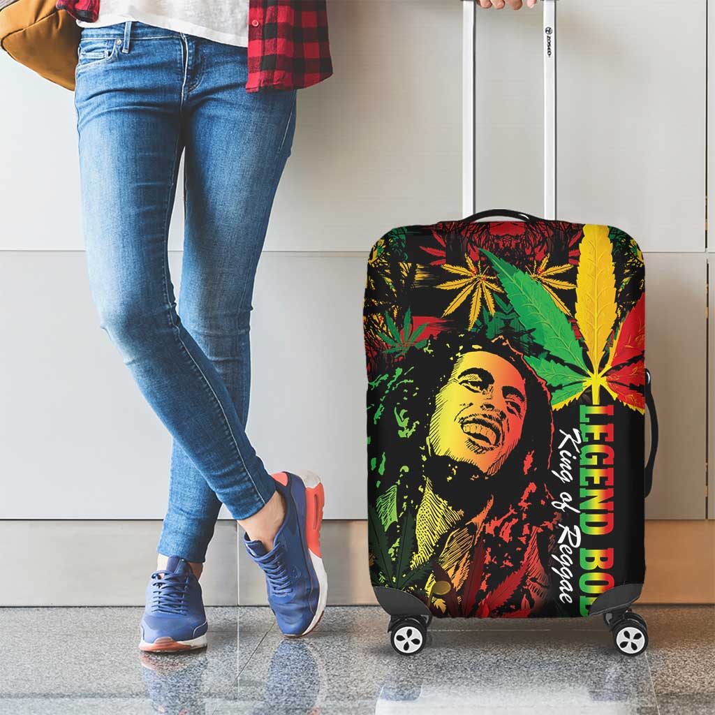 King Of Reggae Legend Bob Luggage Cover Rasta Cannabis - Wonder Print Shop