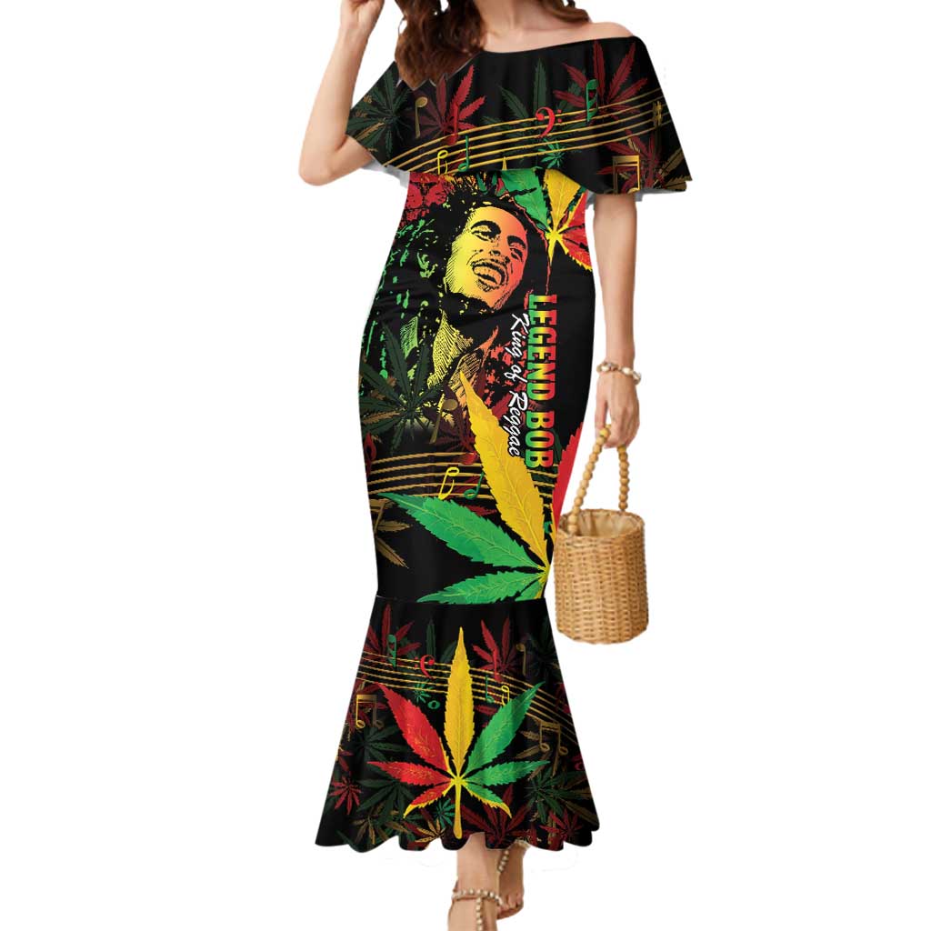 King Of Reggae Legend Bob Mermaid Dress Rasta Cannabis - Wonder Print Shop