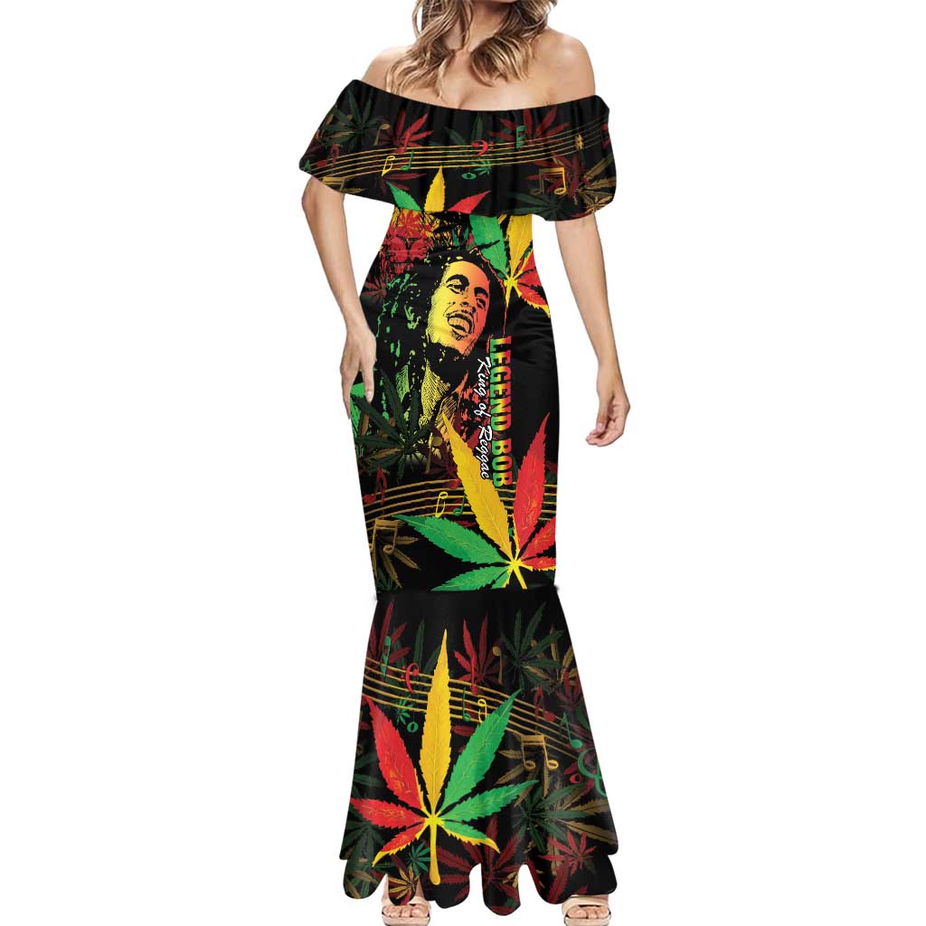 King Of Reggae Legend Bob Mermaid Dress Rasta Cannabis - Wonder Print Shop