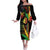 King Of Reggae Legend Bob Off The Shoulder Long Sleeve Dress Rasta Cannabis - Wonder Print Shop