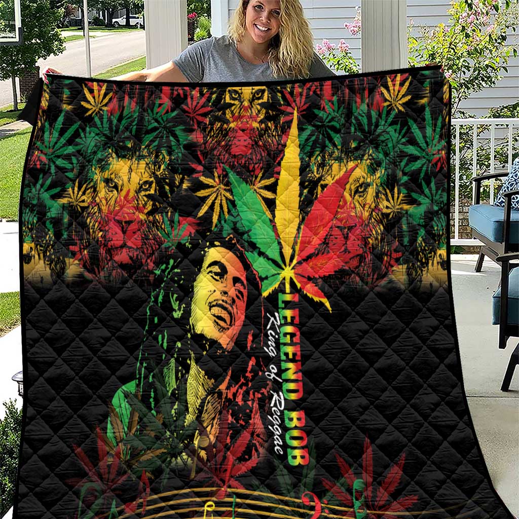King Of Reggae Legend Bob Quilt Rasta Cannabis - Wonder Print Shop