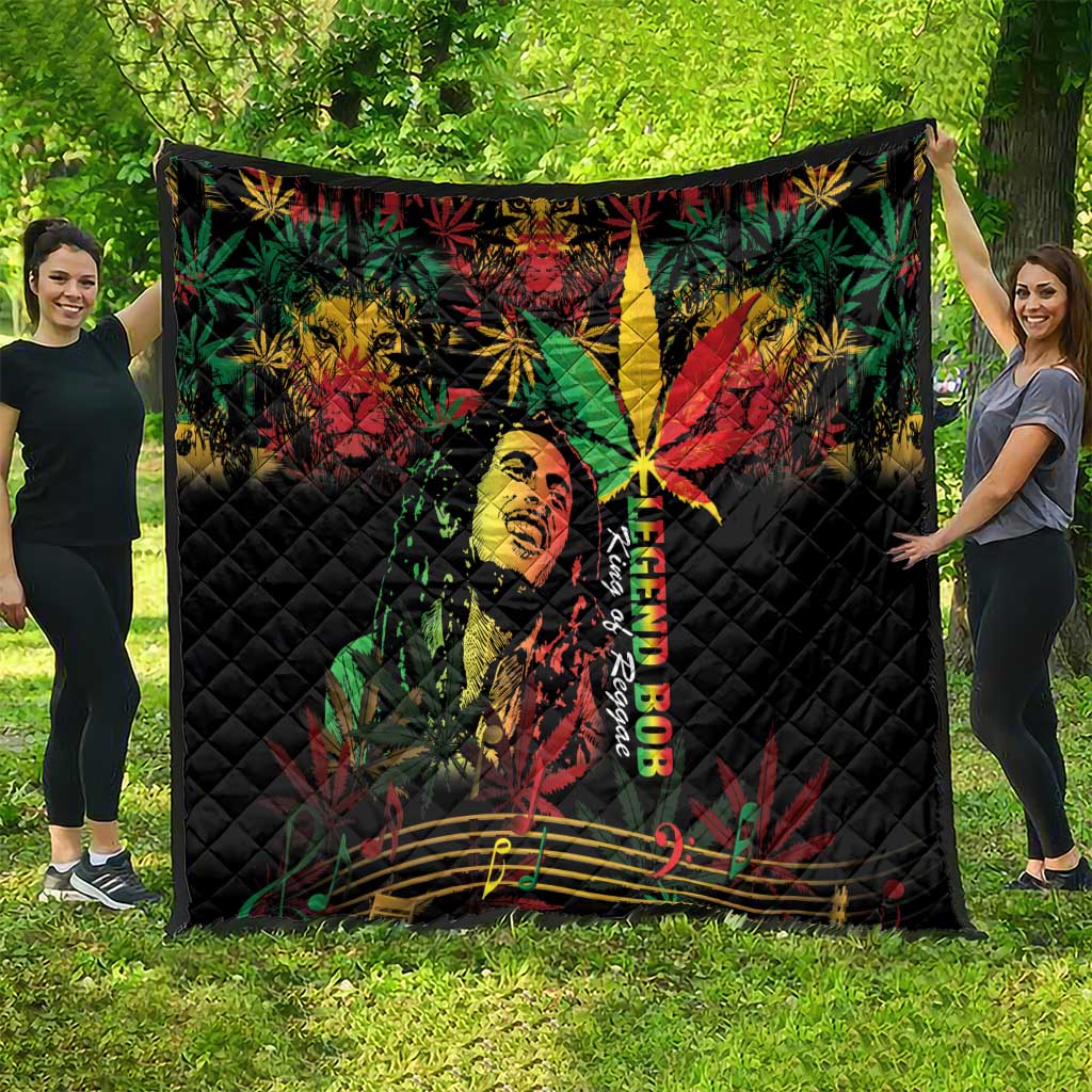 King Of Reggae Legend Bob Quilt Rasta Cannabis - Wonder Print Shop