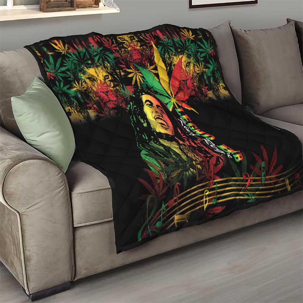 King Of Reggae Legend Bob Quilt Rasta Cannabis - Wonder Print Shop