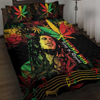 King Of Reggae Legend Bob Quilt Bed Set Rasta Cannabis - Wonder Print Shop
