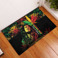 King Of Reggae Legend Bob Rubber Doormat Rasta Cannabis - Wonder Print Shop
