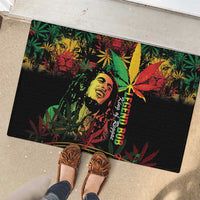 King Of Reggae Legend Bob Rubber Doormat Rasta Cannabis - Wonder Print Shop