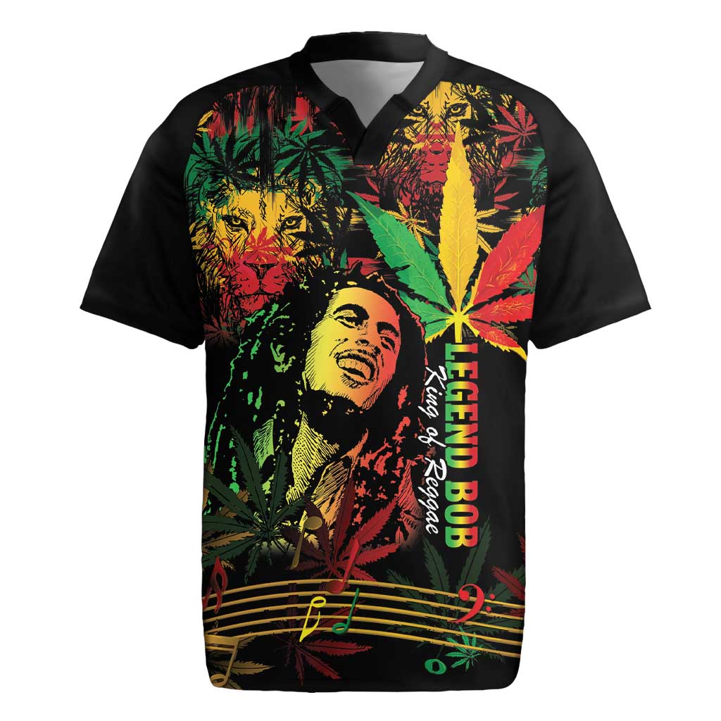 King Of Reggae Legend Bob Rugby Jersey Rasta Cannabis - Wonder Print Shop