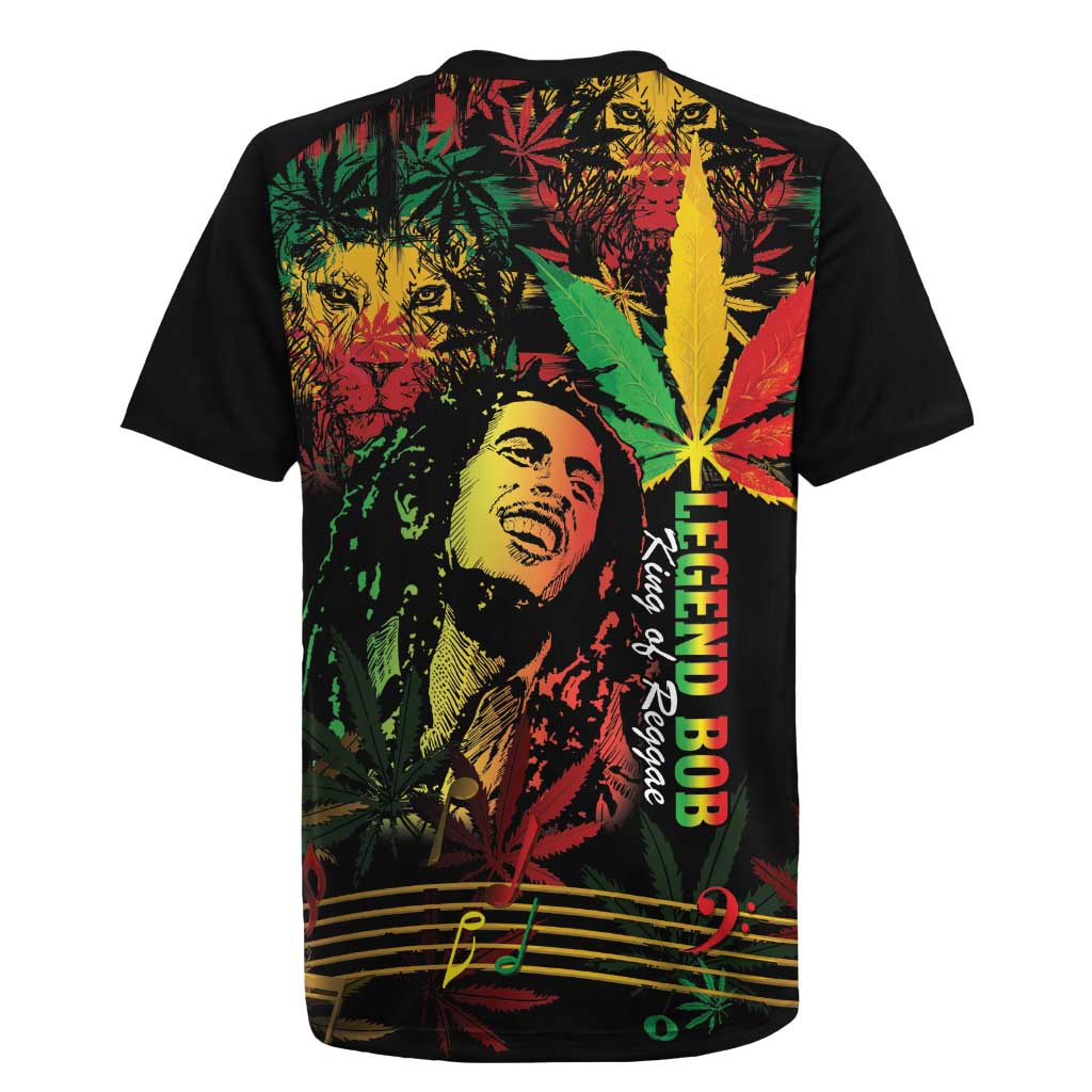 King Of Reggae Legend Bob Rugby Jersey Rasta Cannabis - Wonder Print Shop