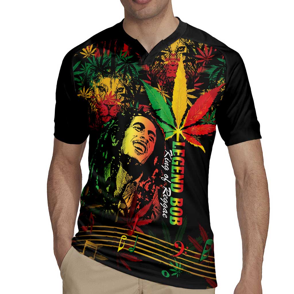 King Of Reggae Legend Bob Rugby Jersey Rasta Cannabis - Wonder Print Shop
