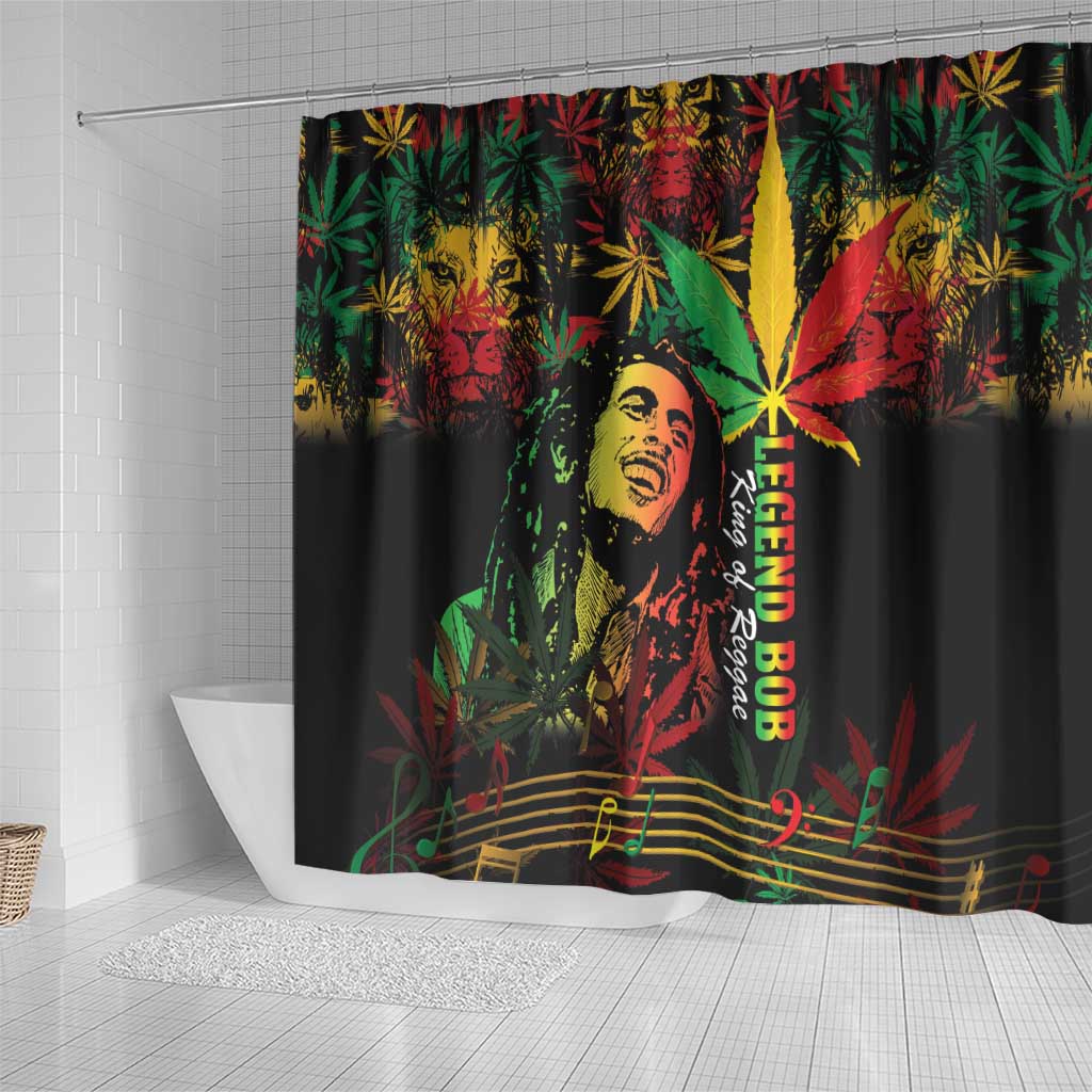 King Of Reggae Legend Bob Shower Curtain Rasta Cannabis - Wonder Print Shop