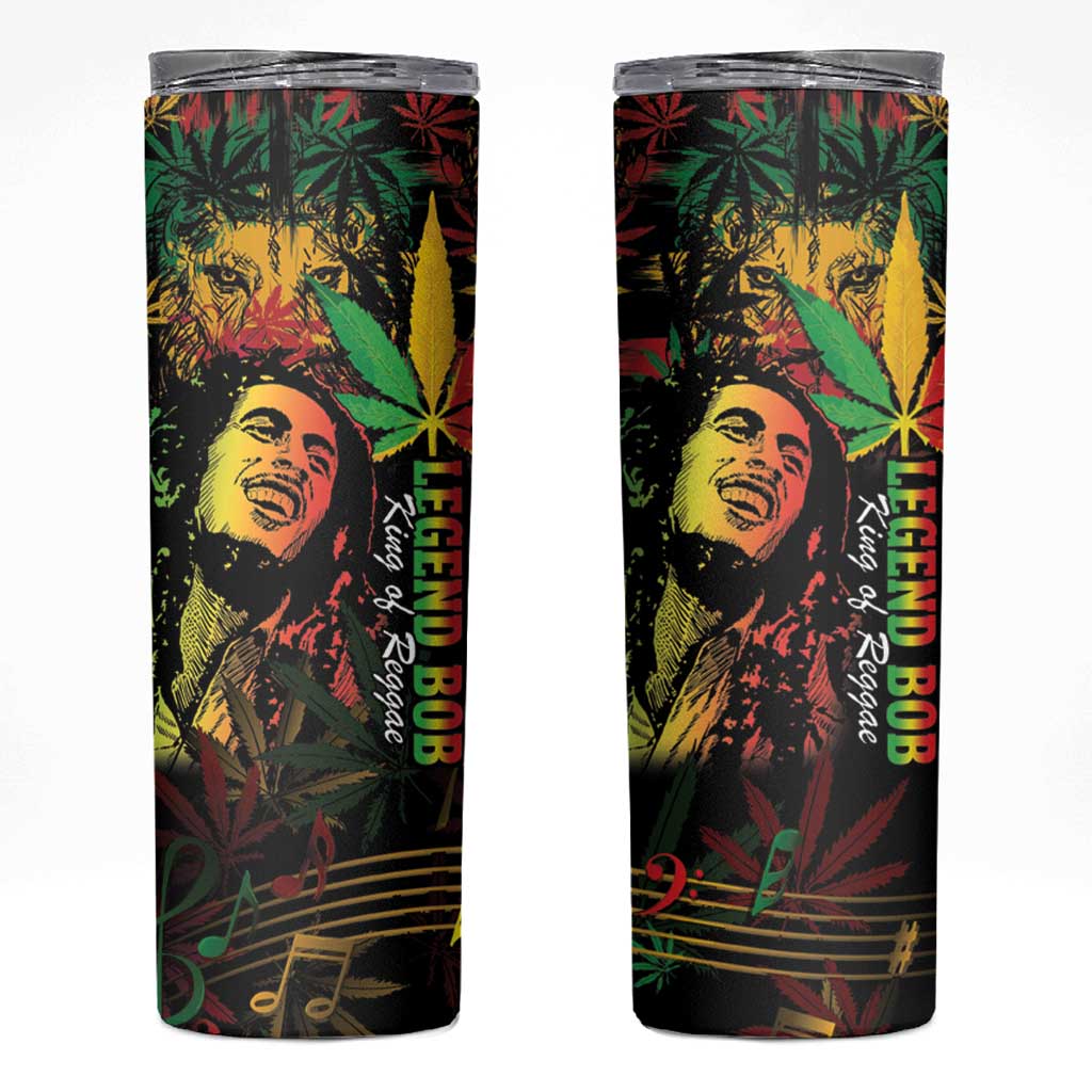 King Of Reggae Legend Bob Skinny Tumbler Rasta Cannabis - Wonder Print Shop