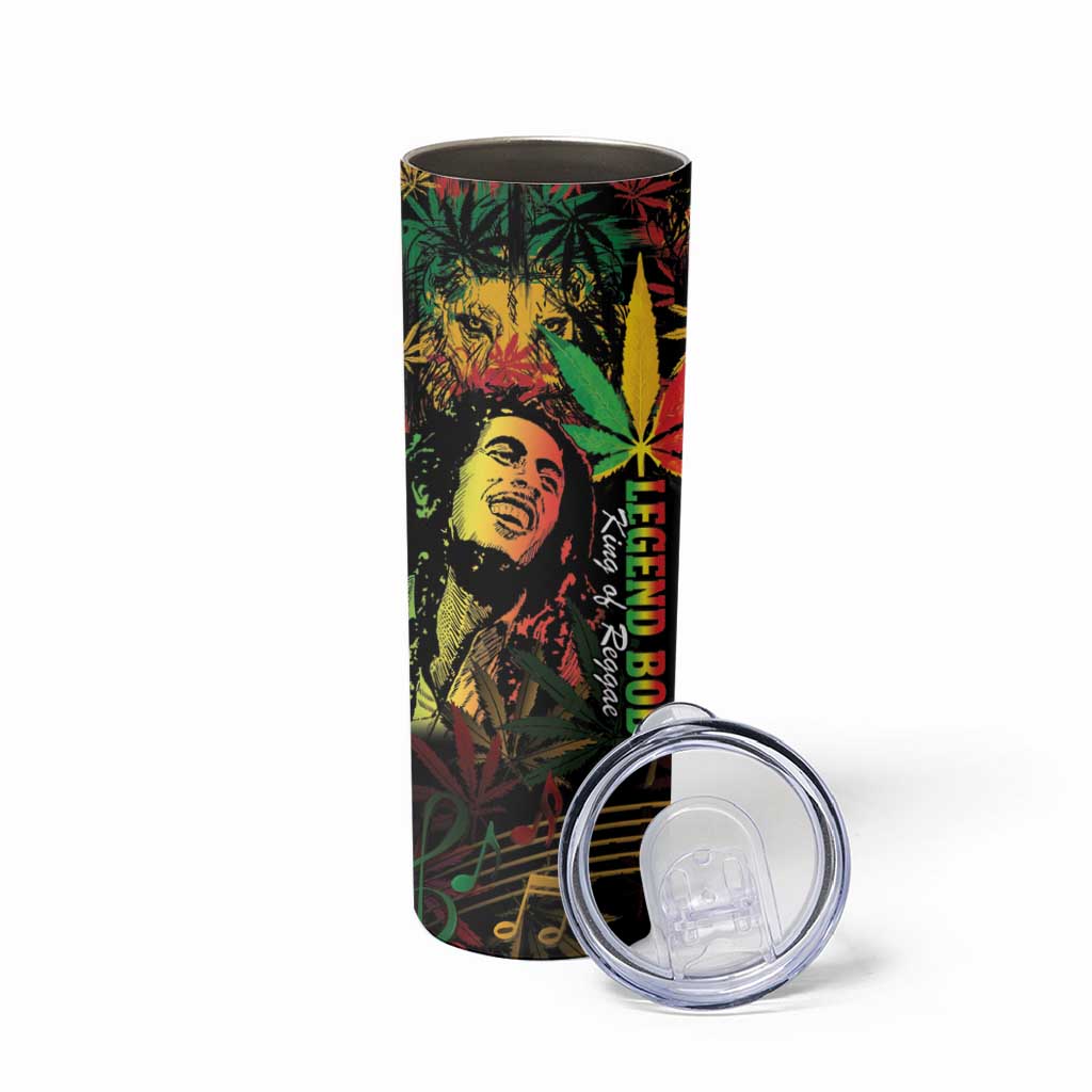 King Of Reggae Legend Bob Skinny Tumbler Rasta Cannabis - Wonder Print Shop