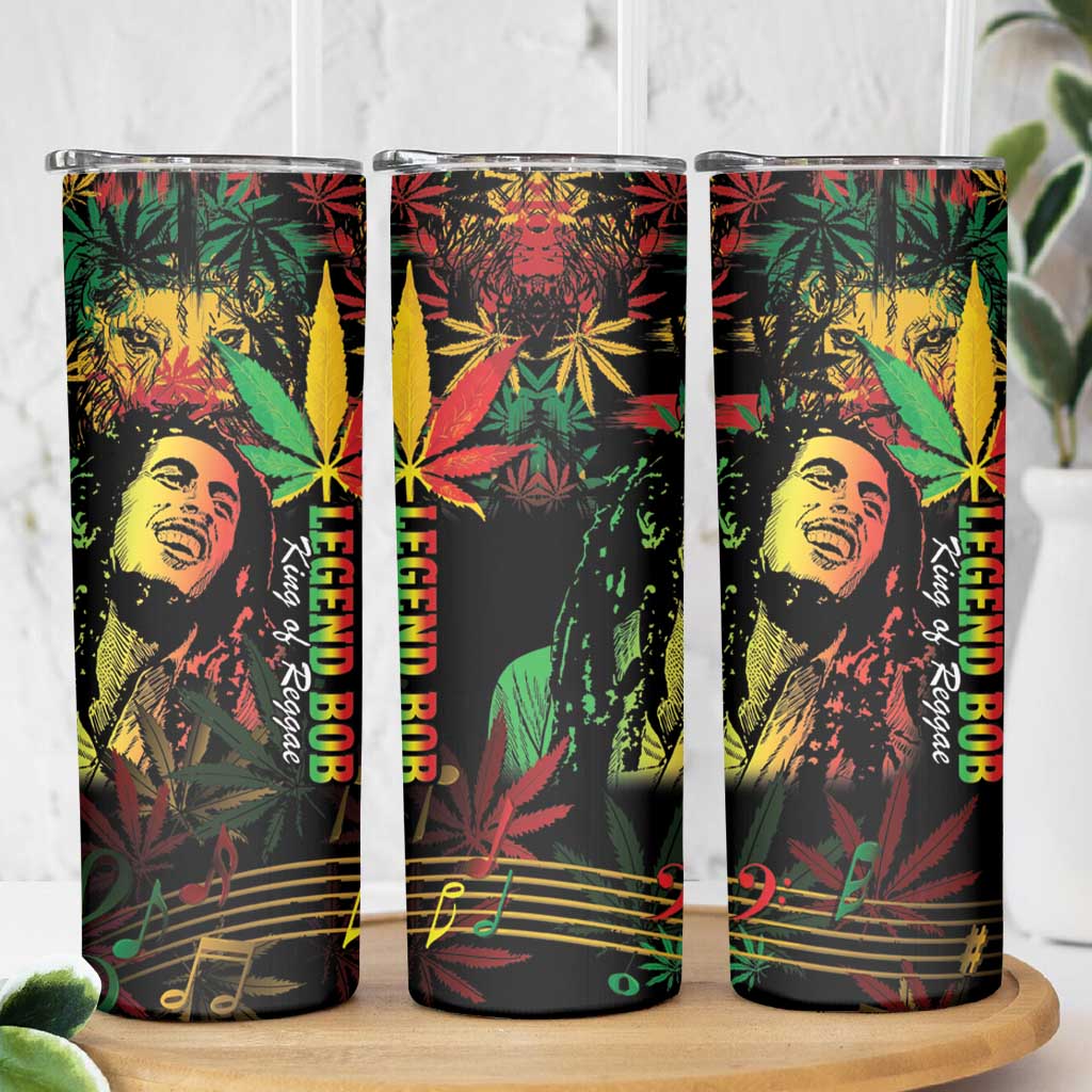 King Of Reggae Legend Bob Skinny Tumbler Rasta Cannabis - Wonder Print Shop
