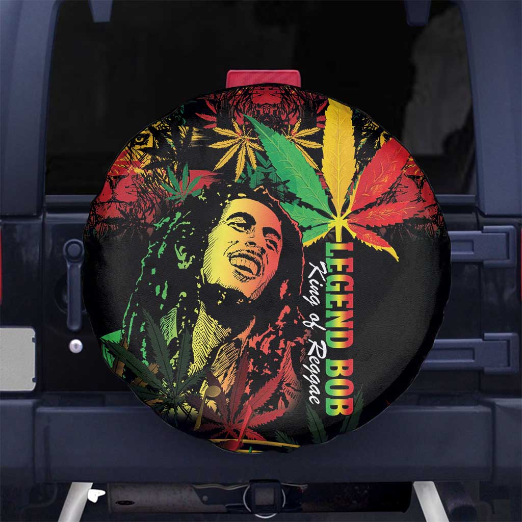 King Of Reggae Legend Bob Spare Tire Cover Rasta Cannabis - Wonder Print Shop