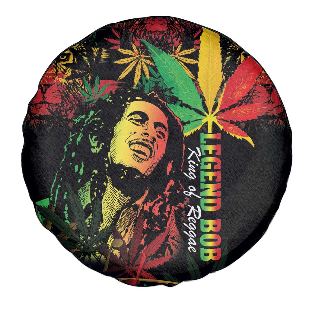 King Of Reggae Legend Bob Spare Tire Cover Rasta Cannabis - Wonder Print Shop