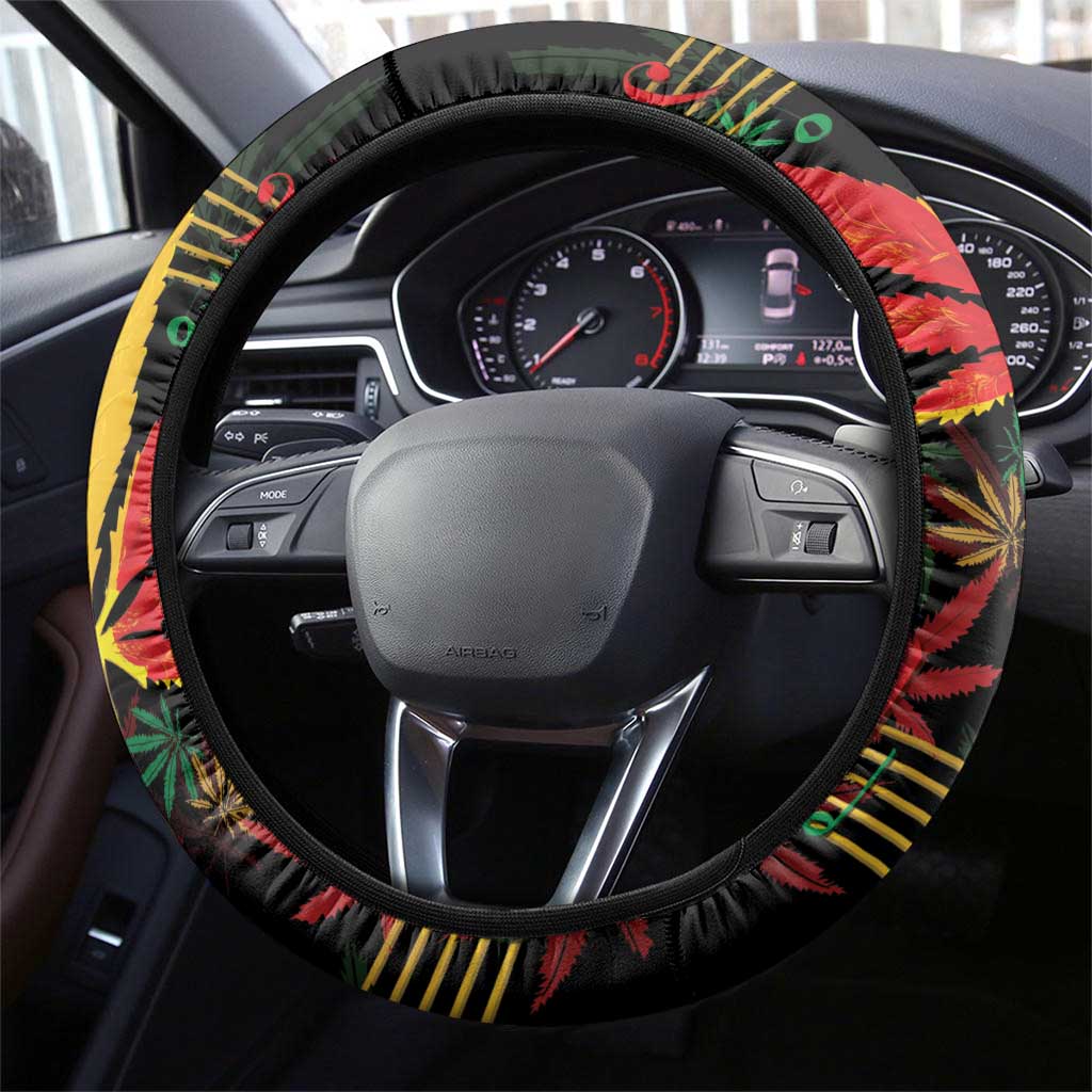 King Of Reggae Legend Bob Steering Wheel Cover Rasta Cannabis - Wonder Print Shop