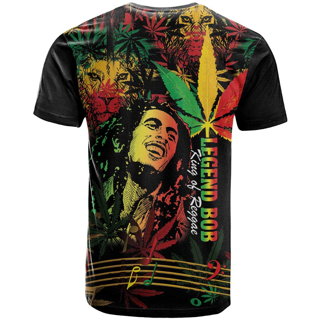 King Of Reggae Legend Bob T Shirt Rasta Cannabis - Wonder Print Shop