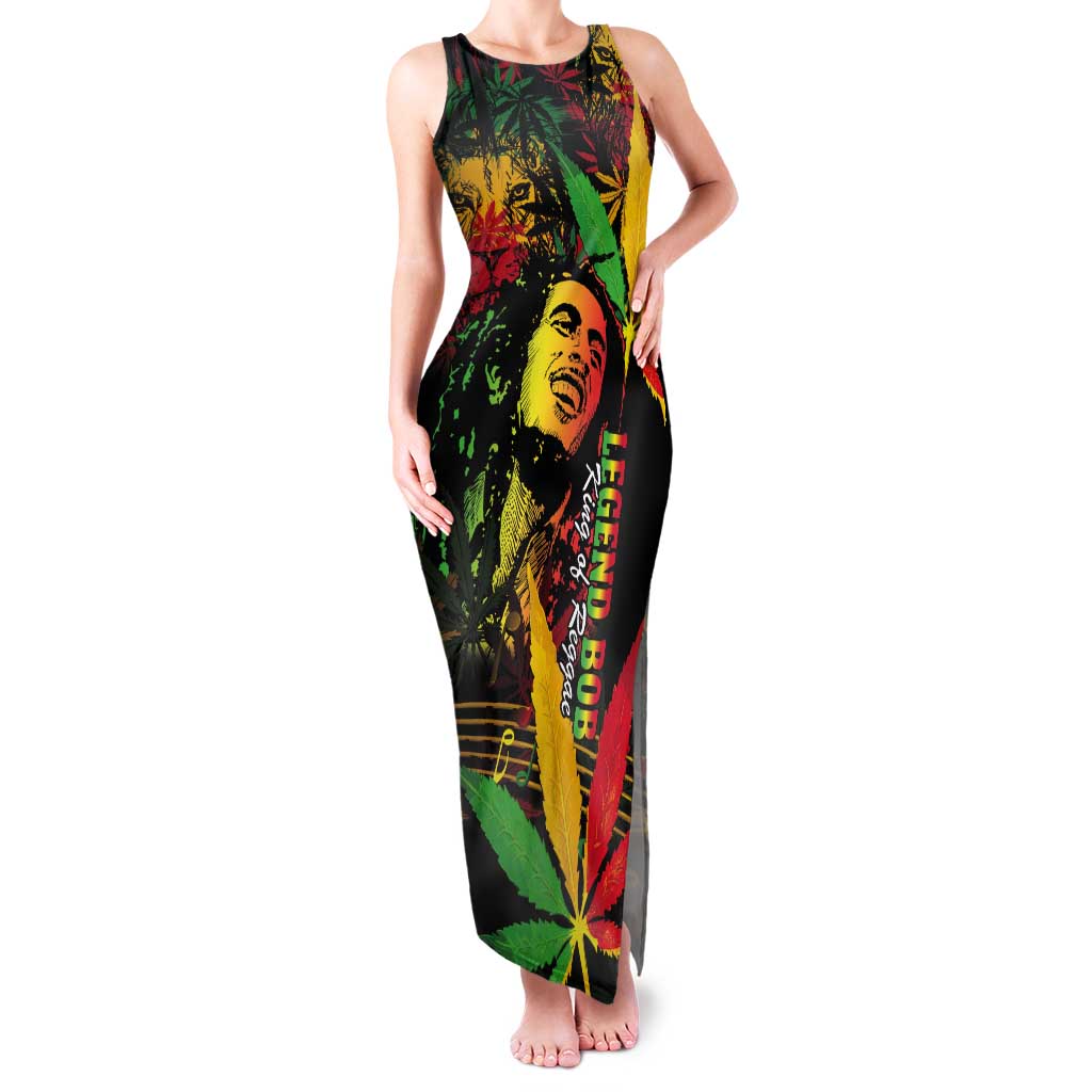 King Of Reggae Legend Bob Tank Maxi Dress Rasta Cannabis - Wonder Print Shop