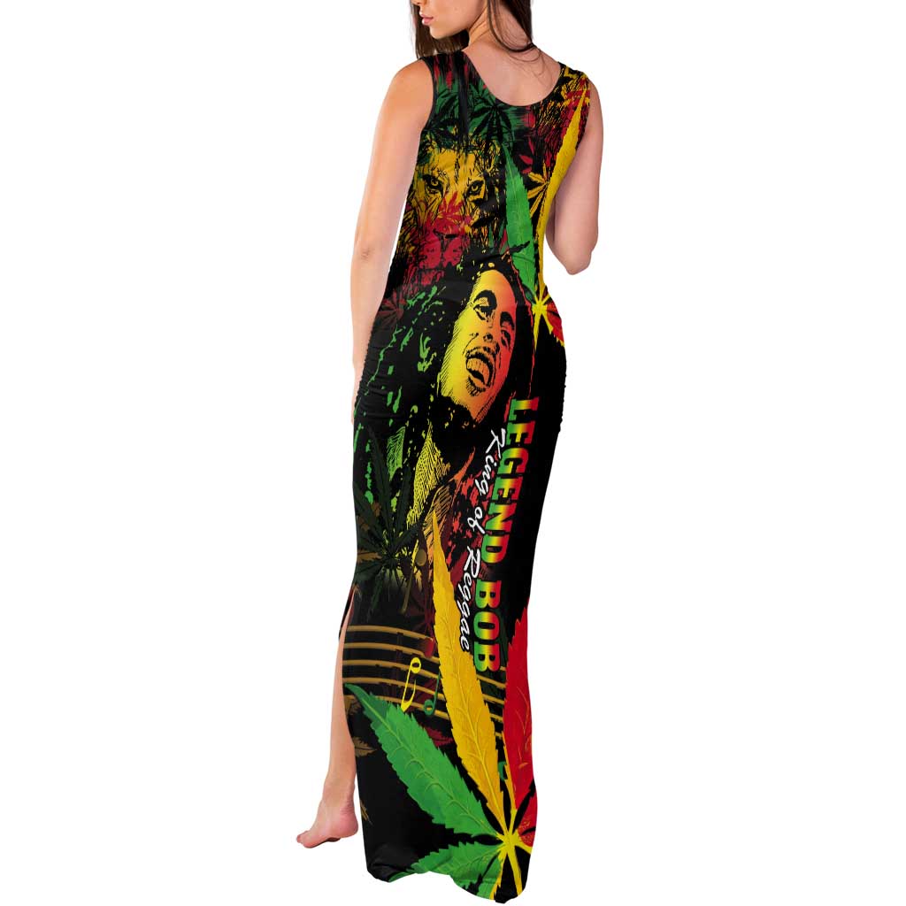 King Of Reggae Legend Bob Tank Maxi Dress Rasta Cannabis - Wonder Print Shop