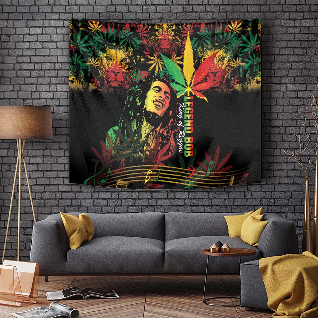 King Of Reggae Legend Bob Tapestry Rasta Cannabis - Wonder Print Shop