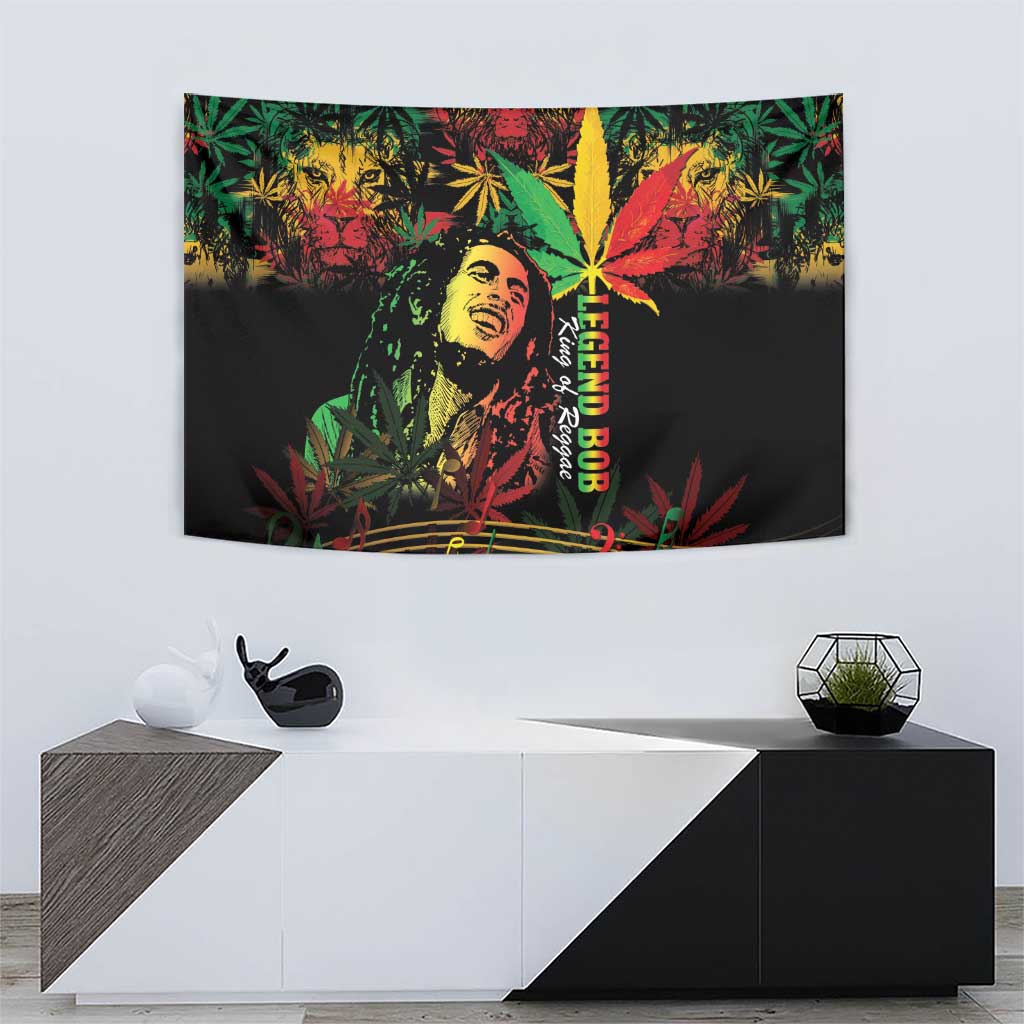 King Of Reggae Legend Bob Tapestry Rasta Cannabis - Wonder Print Shop