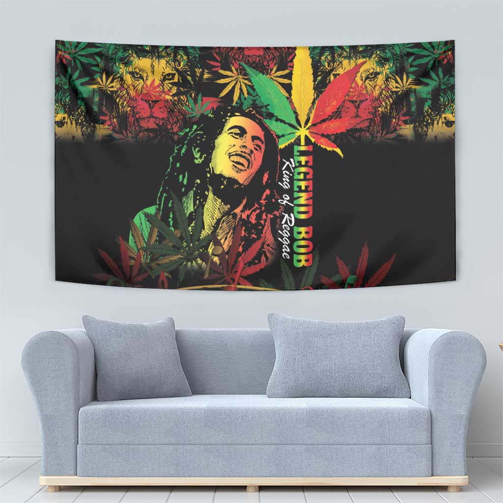 King Of Reggae Legend Bob Tapestry Rasta Cannabis - Wonder Print Shop