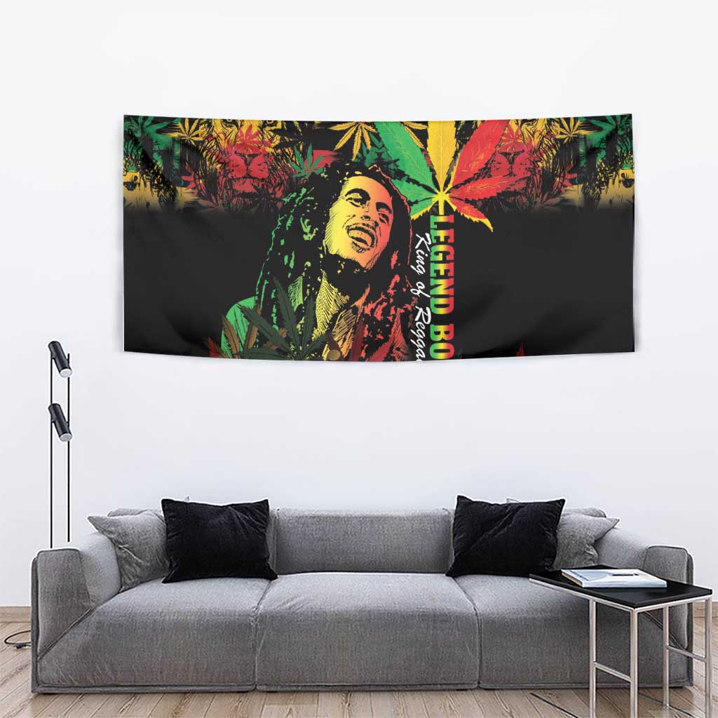 King Of Reggae Legend Bob Tapestry Rasta Cannabis - Wonder Print Shop
