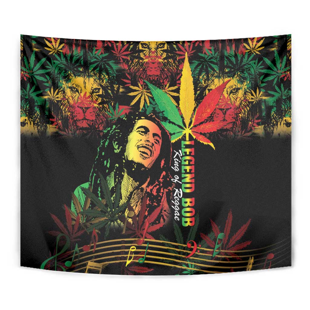 King Of Reggae Legend Bob Tapestry Rasta Cannabis - Wonder Print Shop