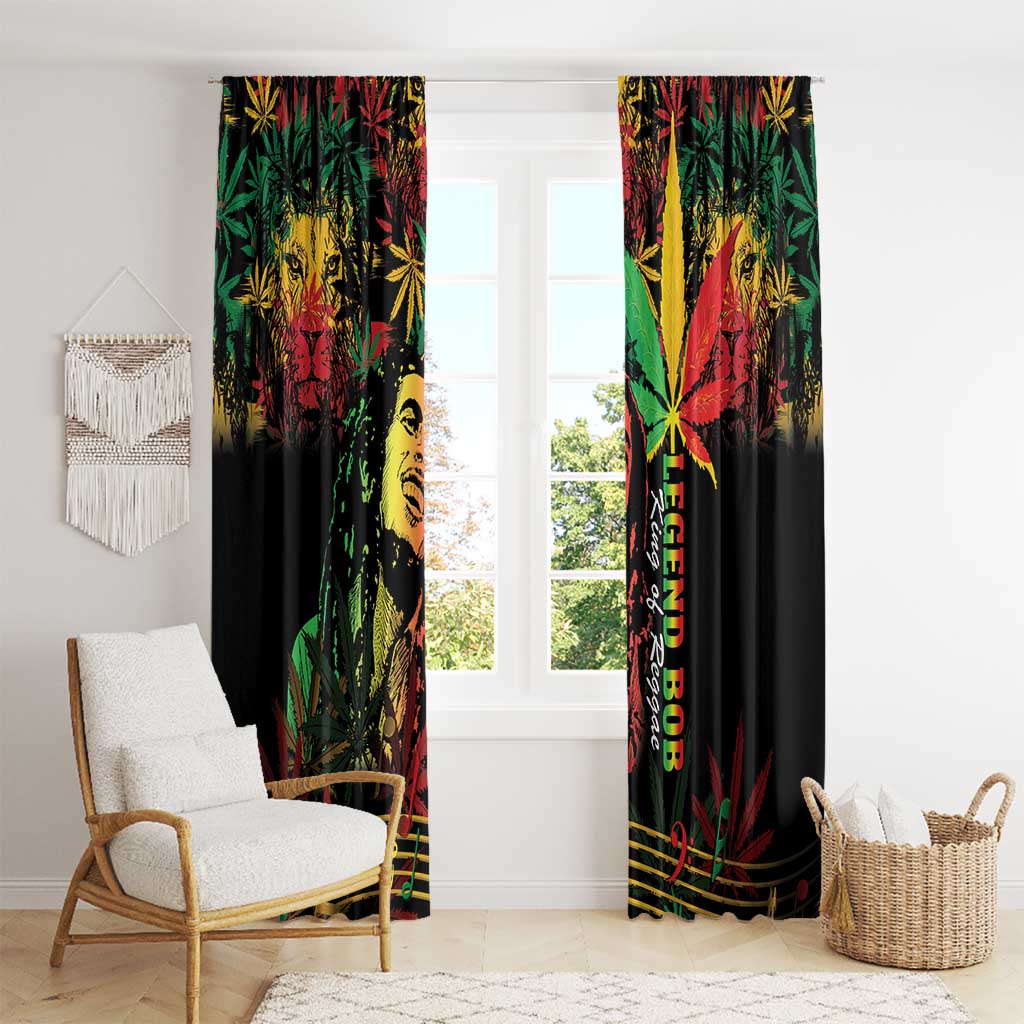 King Of Reggae Legend Bob Window Curtain Rasta Cannabis - Wonder Print Shop