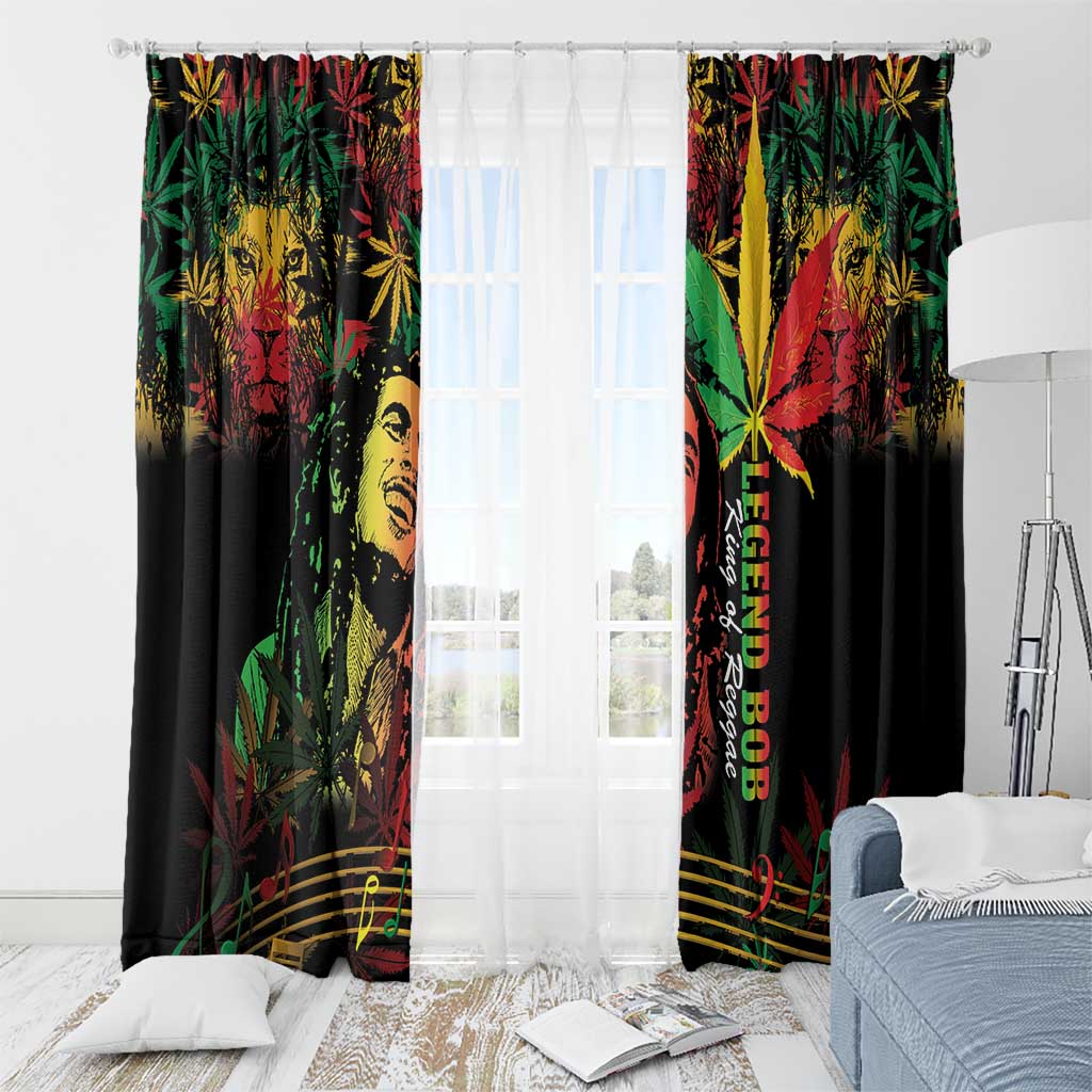 King Of Reggae Legend Bob Window Curtain Rasta Cannabis - Wonder Print Shop