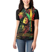 King Of Reggae Legend Bob Women Polo Shirt Rasta Cannabis - Wonder Print Shop