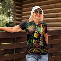 King Of Reggae Legend Bob Women Polo Shirt Rasta Cannabis - Wonder Print Shop