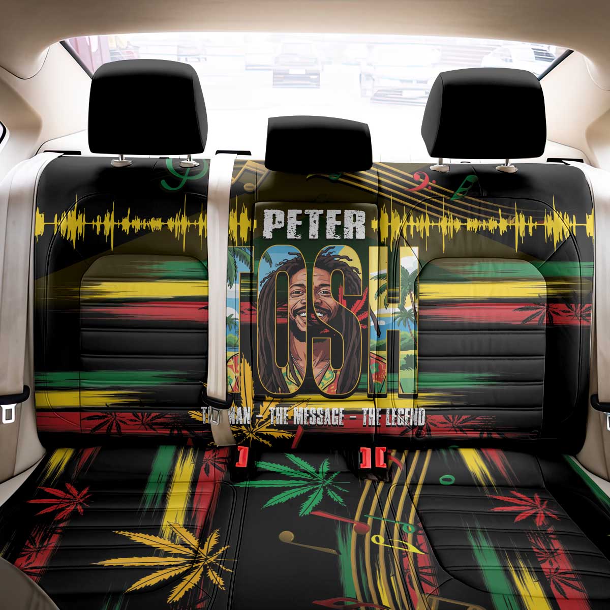 Jamaica Reggae Legend Tosh Back Car Seat Cover Cannabis Pattern - Wonder Print Shop